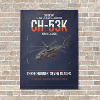 Thumbnail for Sikorsky CH-53K King Stallion vertical canvas print - no frame - navy blue background