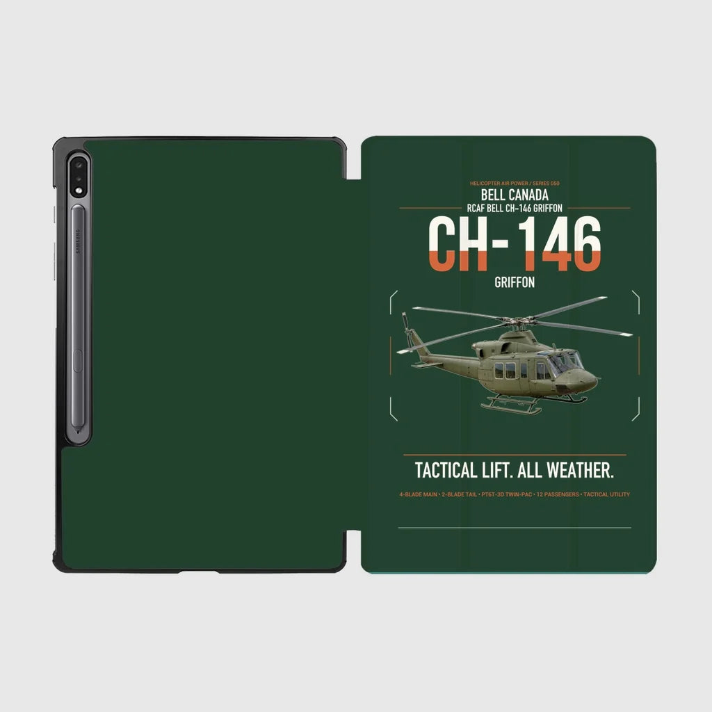 Bell Canada CH-146 Griffon design on dark green samsung tablet tablet case