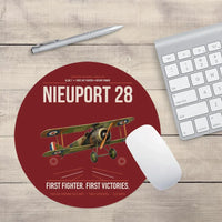 Thumbnail for Nieuport 28C.1 design on dark red round mouse pad