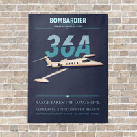 Thumbnail for Bombardier Learjet 36A vertical canvas print - no frame - navy blue background