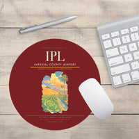Thumbnail for Imperial County Airport (IPL) design on dark red round mouse pad