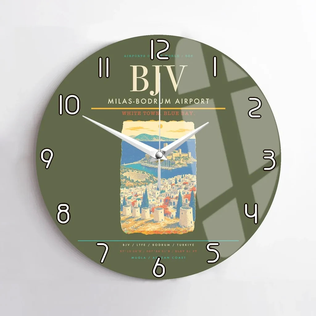 Milas-Bodrum Airport BJV Wall-Clock No-Frame - Green Army