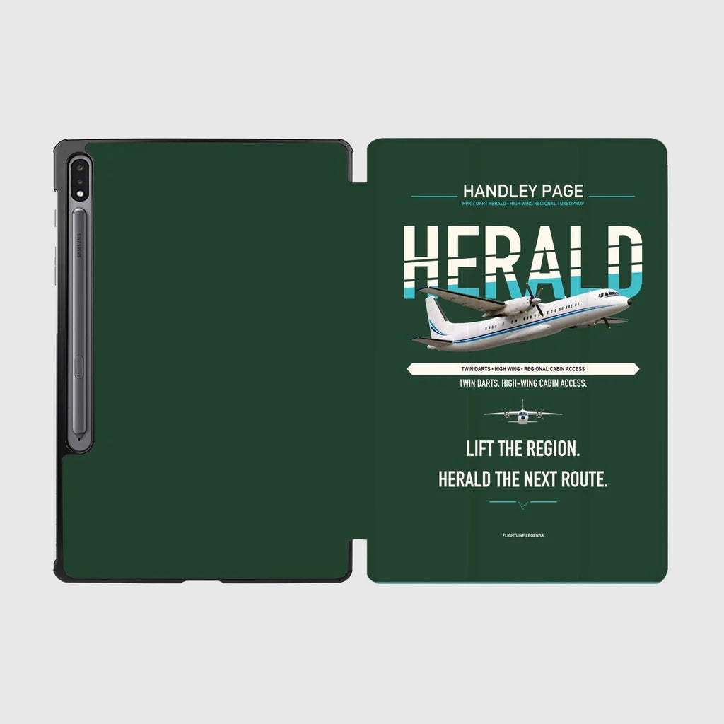 Handley Page HPR.7 Dart Herald design on dark green samsung tablet tablet case