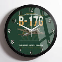 Thumbnail for B-17G Flying Fortress design on dark green framed wall clock