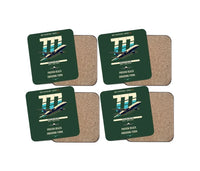 Thumbnail for Boeing 777-200ER design on dark green 4 pieces set coaster