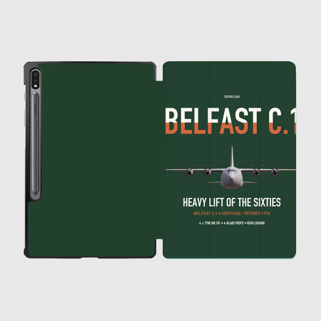 Short Belfast C.1 design on dark green samsung tablet tablet case