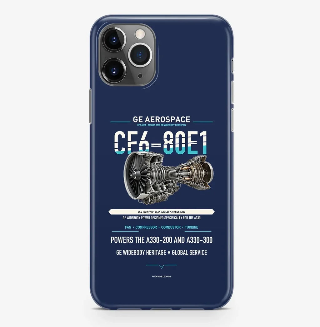 CF6-80E1 Case ProMax design on navy blue iphone case promax