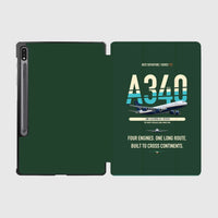 Thumbnail for Airbus A340-200 design on dark green samsung tablet tablet case