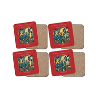 Thumbnail for The Apprentice's First Solo Fix - Designed Coasters design on red 4-pieces-set