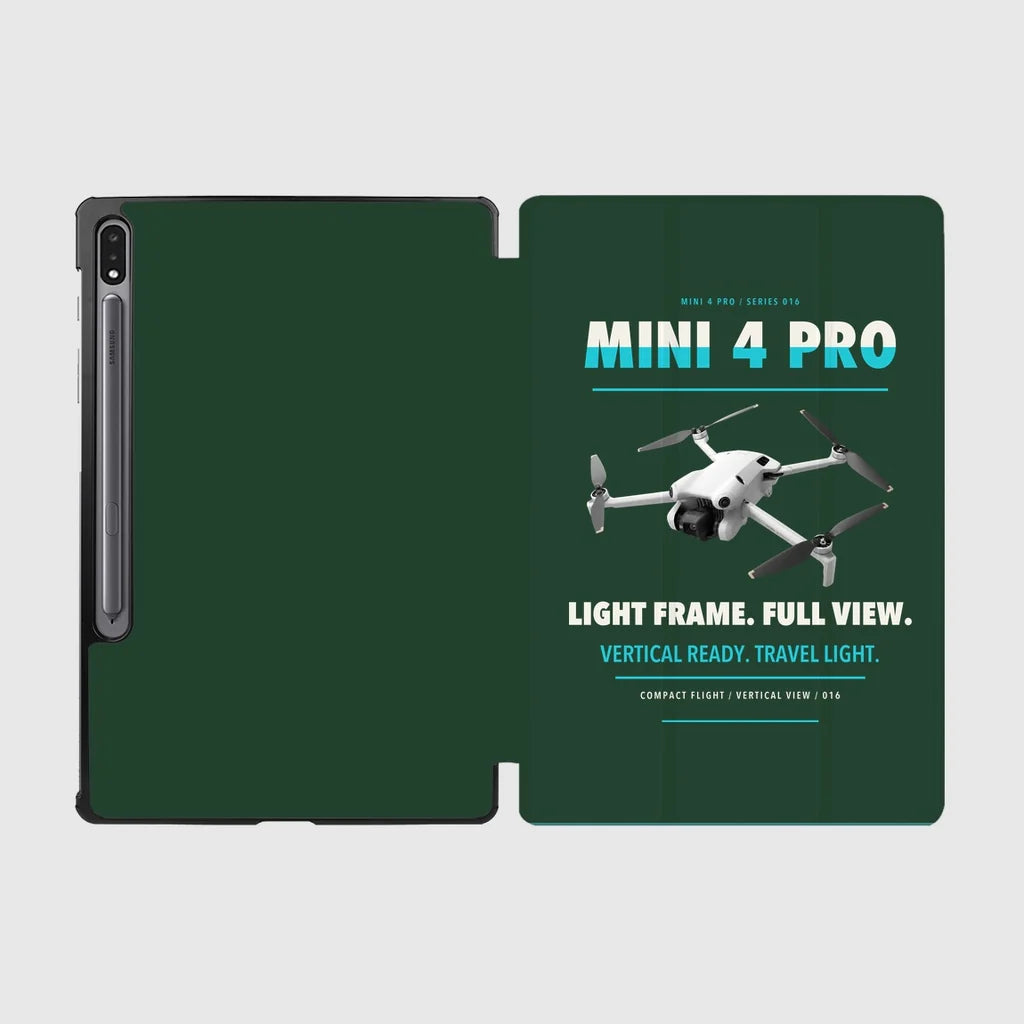 DJI Mini 4 Pro design on dark green samsung tablet tablet case