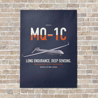 Thumbnail for MQ-1C Gray Eagle ER vertical canvas print - no frame - navy blue background