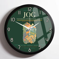 Thumbnail for Yogyakarta International Airport (JOG) design on dark green framed wall clock