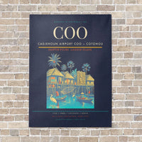 Thumbnail for Cadjehoun Airport COO — Cotonou vertical canvas print - no frame - navy blue background