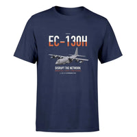 Thumbnail for EC-130H Compass Call design on navy blue double-side t-shirt, single-side print
