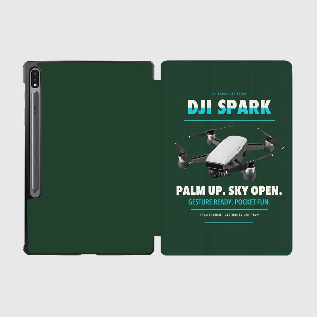 DJI Spark design on dark green samsung tablet tablet case
