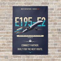 Thumbnail for Embraer E195-E2 vertical canvas print - no frame - navy blue background