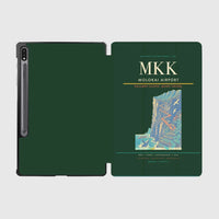 Thumbnail for Molokai Airport (MKK) design on dark green samsung tablet tablet case