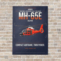 Thumbnail for Airbus MH-65E Dolphin vertical canvas print - no frame - navy blue background