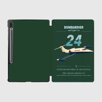 Thumbnail for Bombardier Learjet 24 design on dark green samsung tablet tablet case