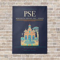 Thumbnail for Mercedita Airport PSE — Ponce vertical canvas print - no frame - navy blue background