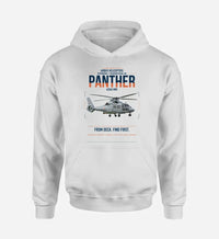 Thumbnail for Airbus Helicopters AS565 MBe Panther design on white double-side hoodie, single-side print