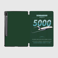 Thumbnail for Bombardier Global 5000 design on dark green samsung tablet tablet case