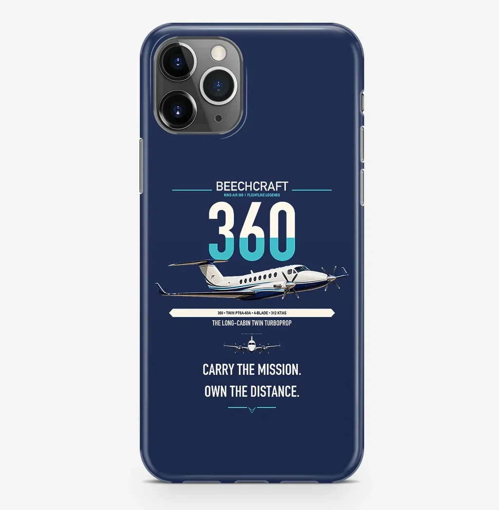 Beechcraft King Air 360 design on navy blue magsafe iphone case, for iPhone Pro Max