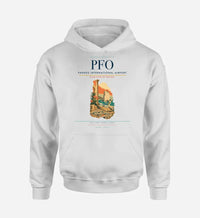 Thumbnail for Paphos International Airport (PFO) design on white hoodie single-side print