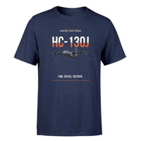 Thumbnail for HC-130J COMBAT KING II design on navy blue double-side t-shirt, single-side print