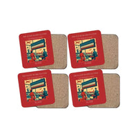 Thumbnail for The Flight Board Flutter - Designed Coasters design on red 4-pieces-set