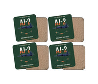 Thumbnail for AJ-2 Savage Tanker design on dark green 4 pieces set coaster