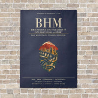 Thumbnail for Birmingham-Shuttlesworth International Airport BHM vertical canvas print - no frame - navy blue background