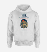 Thumbnail for Erbil International Airport (EBL) design on white hoodie single-side print