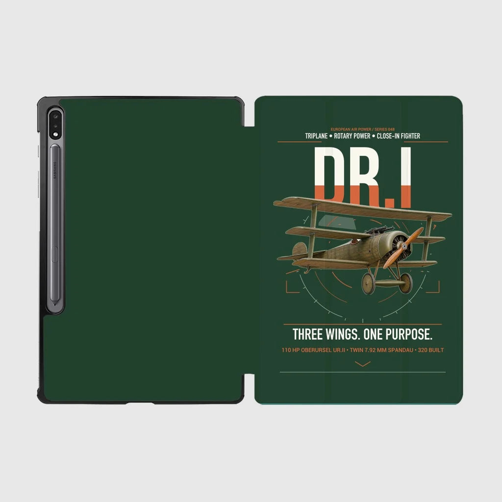 Fokker Dr.I design on dark green samsung tablet tablet case