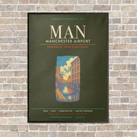 Thumbnail for Manchester Airport MAN - Canvas Framed - Green Army