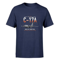 Thumbnail for C-17A Globemaster III design on navy blue double-side t-shirt, single-side print