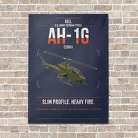 Thumbnail for Bell AH-1G Cobra vertical canvas print - no frame - navy blue background