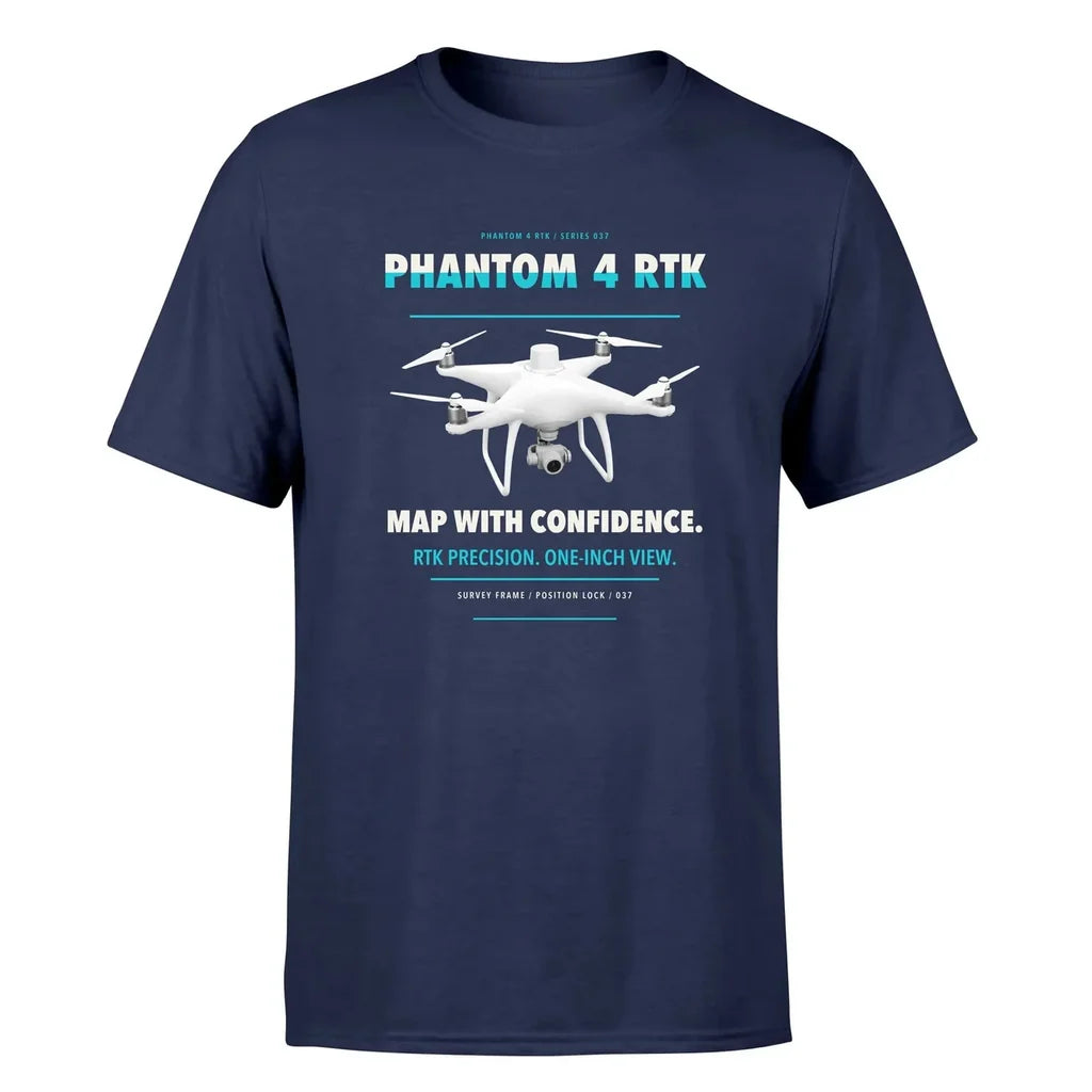 DJI Phantom 4 RTK design on navy blue single side