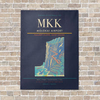 Thumbnail for Molokai Airport MKK vertical canvas print - no frame - navy blue background