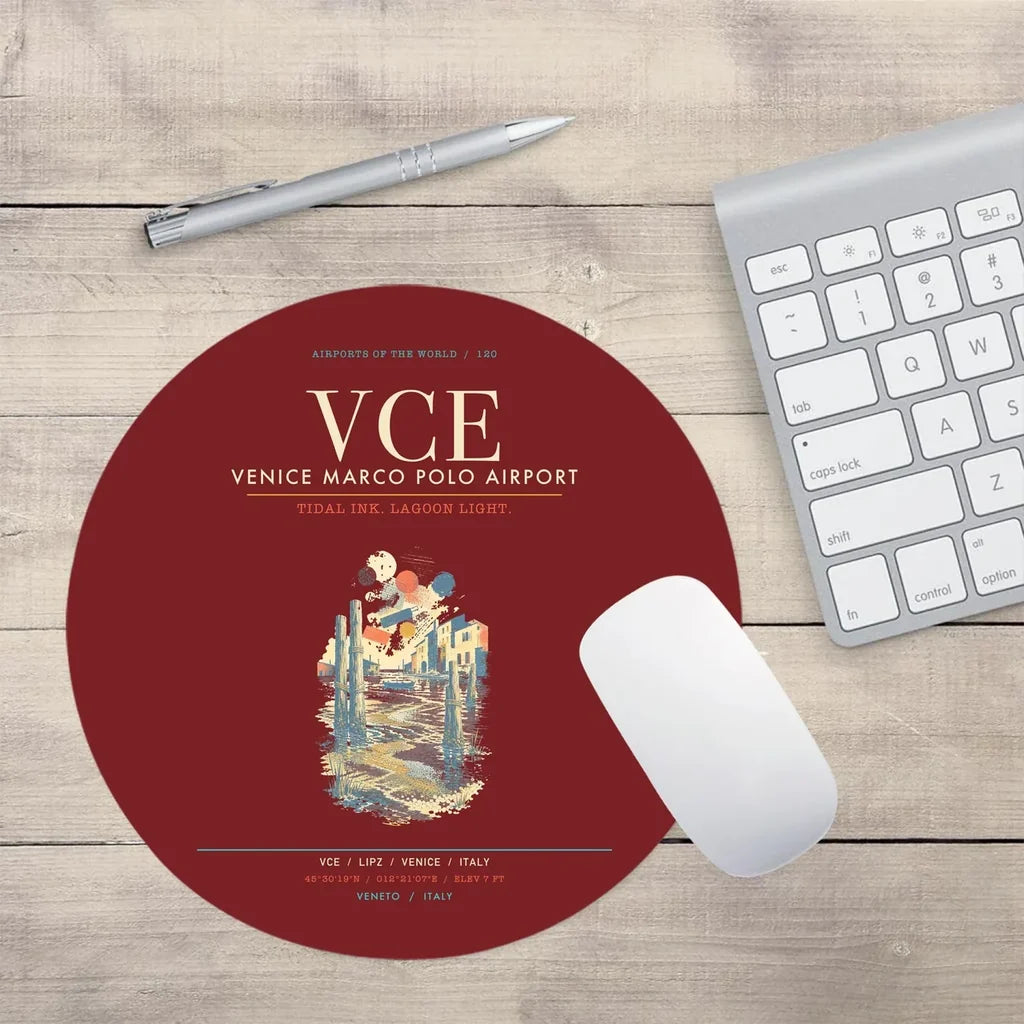 Venice Marco Polo Airport VCE - Lagoon Printmaker's Tide - Dark Red