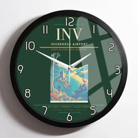 Thumbnail for Inverness Airport (INV) design on dark green framed wall clock