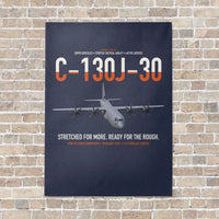 Thumbnail for C-130J-30 Super Hercules vertical canvas print - no frame - navy blue background