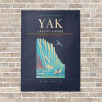 Thumbnail for Yakutat Airport YAK vertical canvas print - no frame - navy blue background