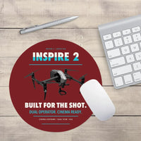 Thumbnail for DJI Inspire 2 design on dark red round mouse pad