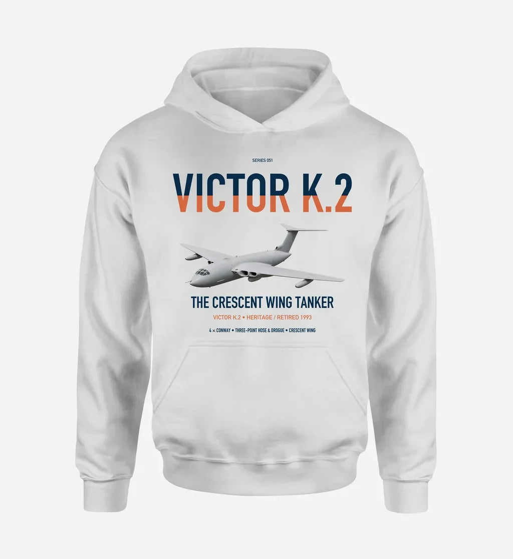 Handley Page Victor K.2 design on white double-side hoodie, single-side print
