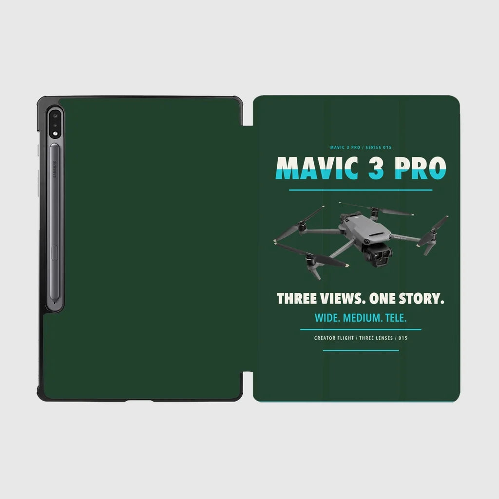 DJI Mavic 3 Pro design on dark green samsung tablet tablet case