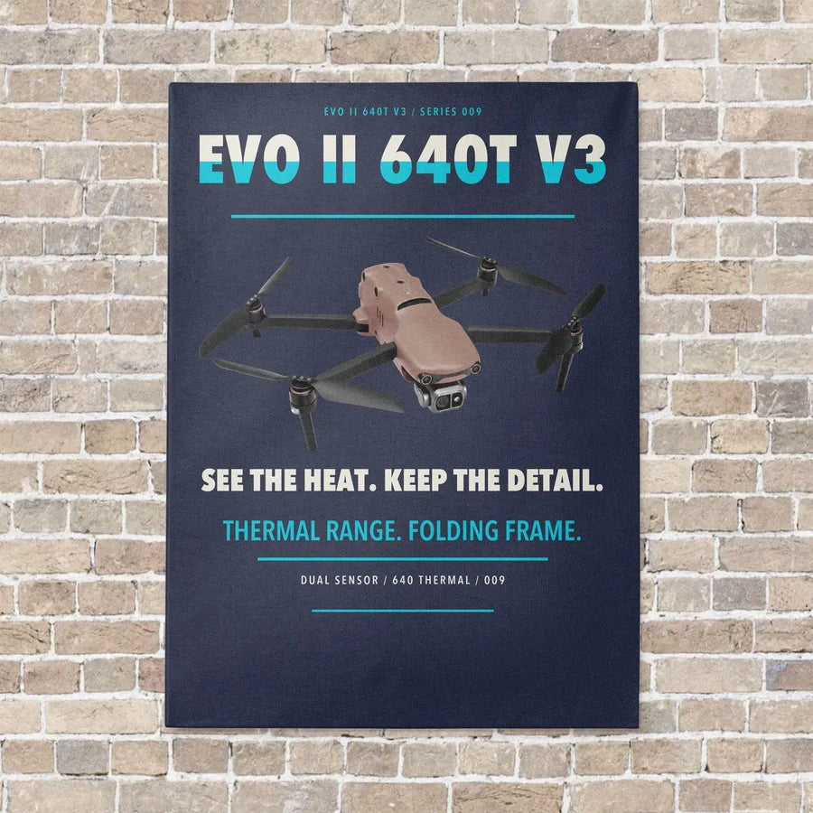 Autel EVO II Dual 640T V3 vertical canvas print - no frame - navy blue background