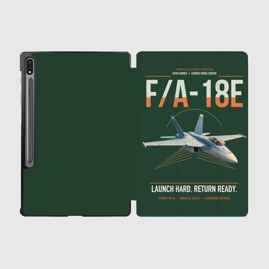 F-A-18E Super Hornet design on dark green samsung tablet tablet case