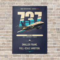 Thumbnail for Boeing 737 MAX 7 vertical canvas print - no frame - navy blue background