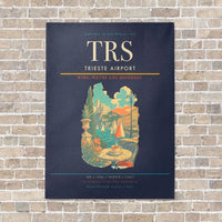 Thumbnail for Trieste Airport TRS vertical canvas print - no frame - navy blue background